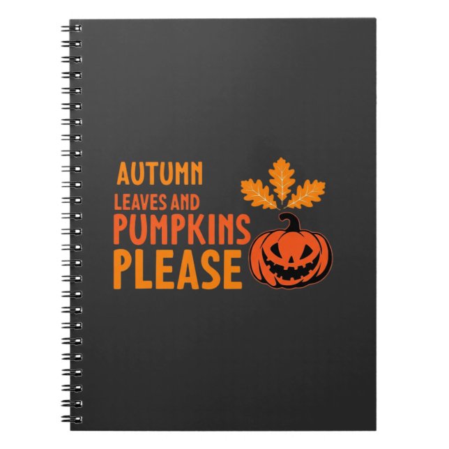 Carnet Citrouilles de feuilles d'automne S'il vous plaît  (Devant)