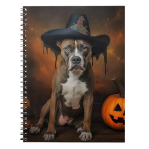 Carnet Citrouilles d'Halloween effrayantes American Staff