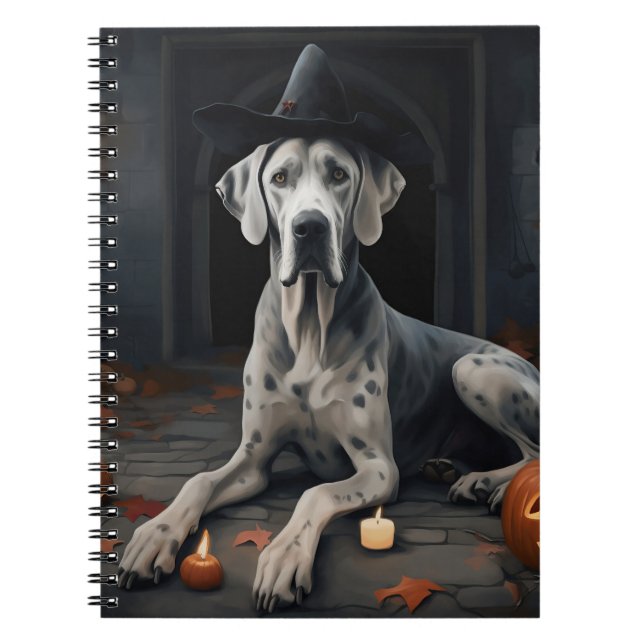 Carnet Citrouilles Great Dane Halloween Épouvantable Flip (Devant)