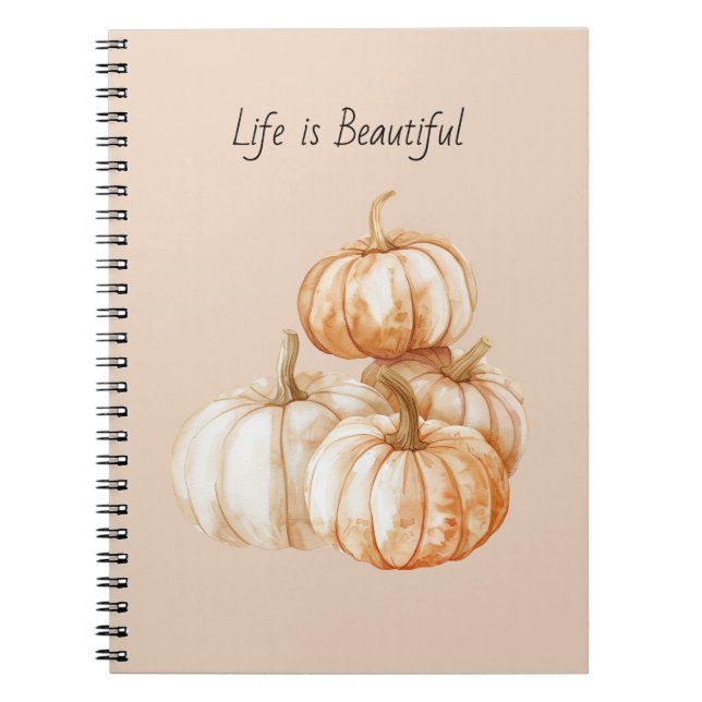 Carnet Citrouilles oranges blanches (Devant)