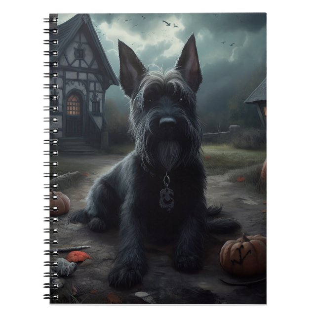 Carnet Citrouilles Scottish Terrier Halloween Épouvantabl (Devant)