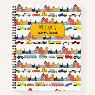 Carnet City Transportation Vehicles Kids Sketchbook