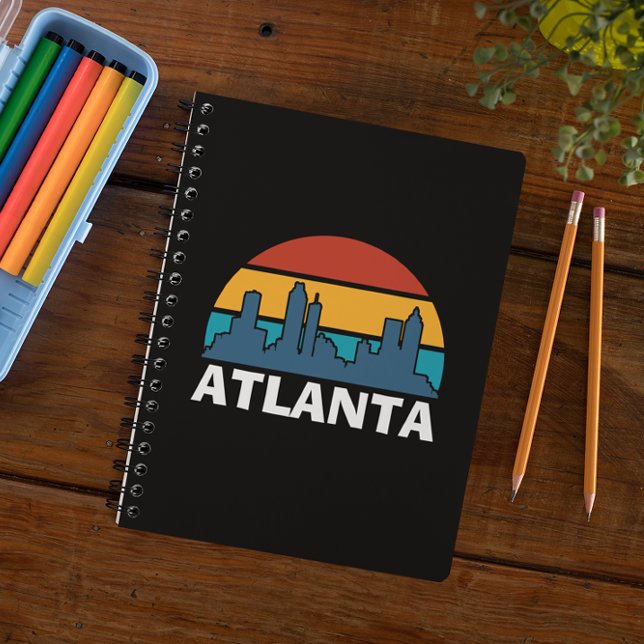Carnet Cityscape Atlanta Georgia Vintage Sunset (Atlanta Georgia Retro Sunset Cityscape Notebook)