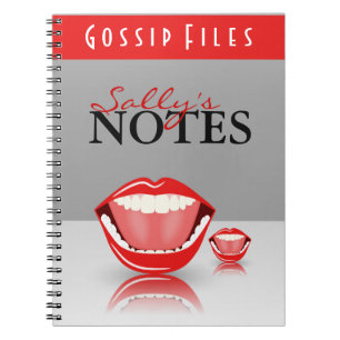 Carnet Clair Fun Big Mouth Gossip Files Spiral Notebook
