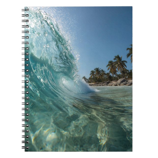 Carnet Clair Vague Tropicale Palm Beach Photo (Devant)