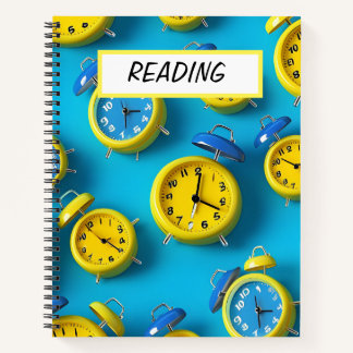 CARNET CLAIREMENT COULEUR BLEU & JAUNE ALARME CLOCHS