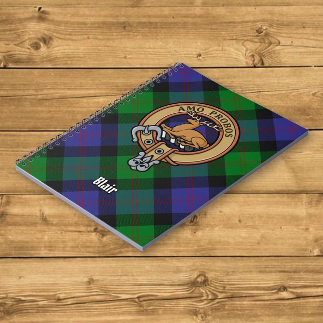 Carnet Clan Blair Crest sur Tartan (Créateur téléchargé)