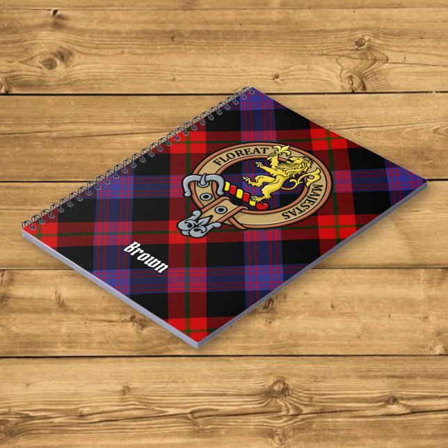Carnet Clan Brown Crest sur Tartan (Créateur téléchargé)