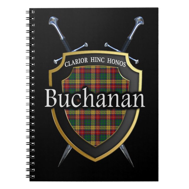 Carnet Clan Buchanan Tartan Shield & Swords (Devant)