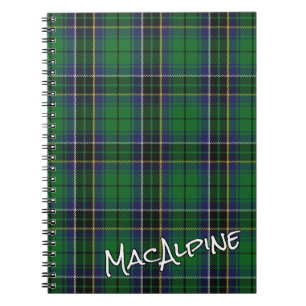 Carnet Clan d'honneur écossais MacAlpine MacAlpin Tartan