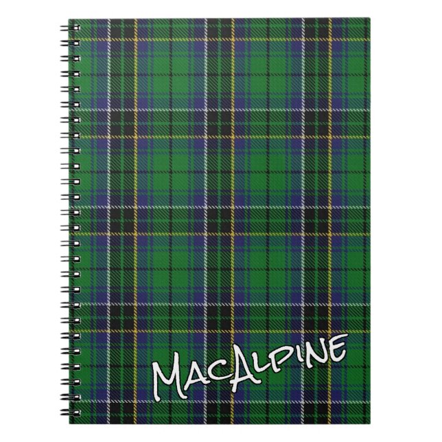 Carnet Clan d'honneur écossais MacAlpine MacAlpin Tartan (Devant)