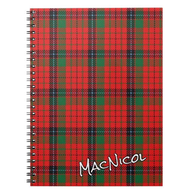 Carnet Clan d'honneur écossais MacNicol Red Tartan (Devant)