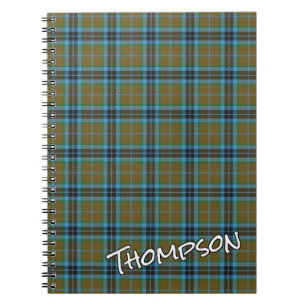 Carnet Clan d'honneur écossais Thompson Blue Brown Tartan