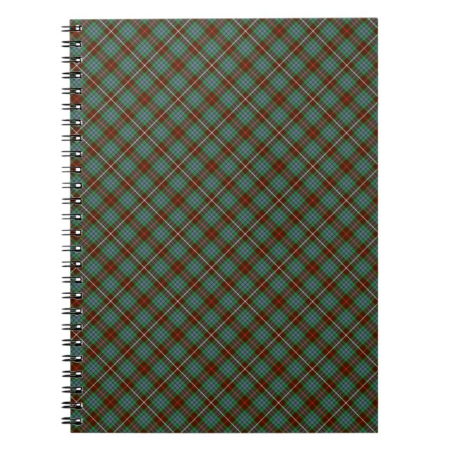 Carnet Clan Fraser Tartan de chasse Brown et verte (Devant)