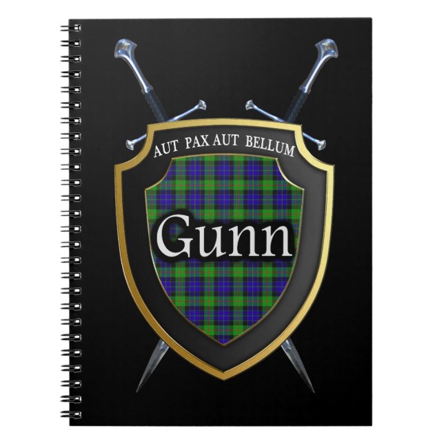 Carnet Clan Gunn Tartan Shield & Swords (Devant)