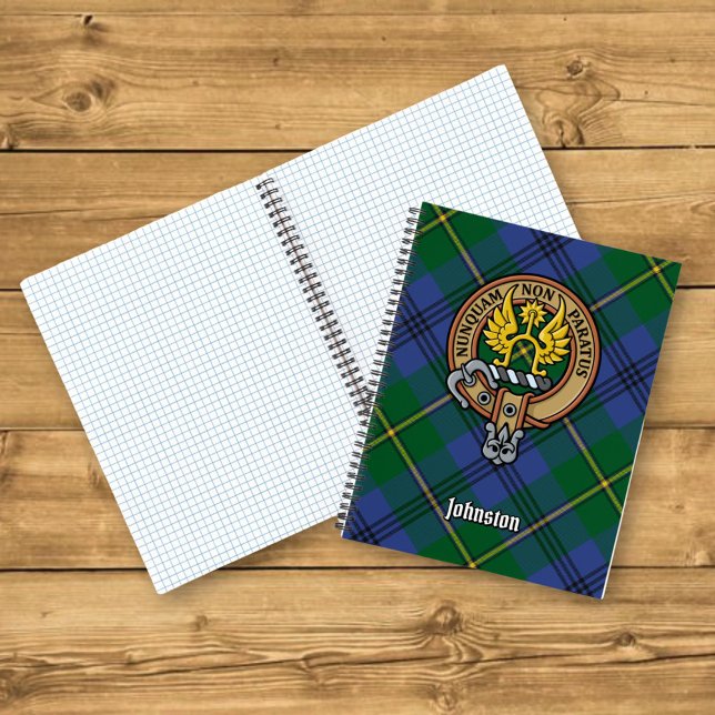 Carnet Clan Johnston Crest sur Tartan (Créateur téléchargé)