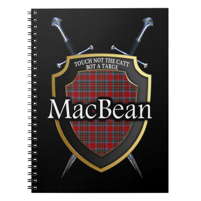 Carnet Clan MacBean Tartan Shield & Swords (Devant)
