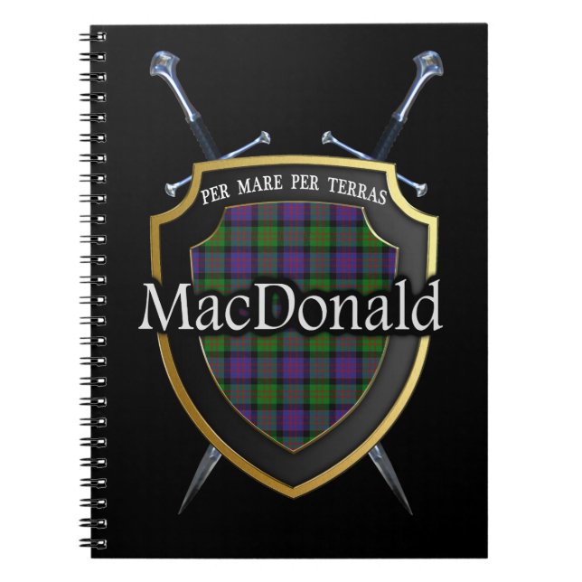 Carnet Clan MacDonald Tartan Shield & Swords (Devant)