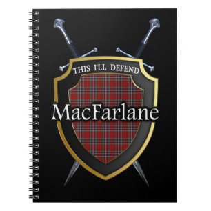 Carnet Clan MacFarlane Tartan Shield & Swords