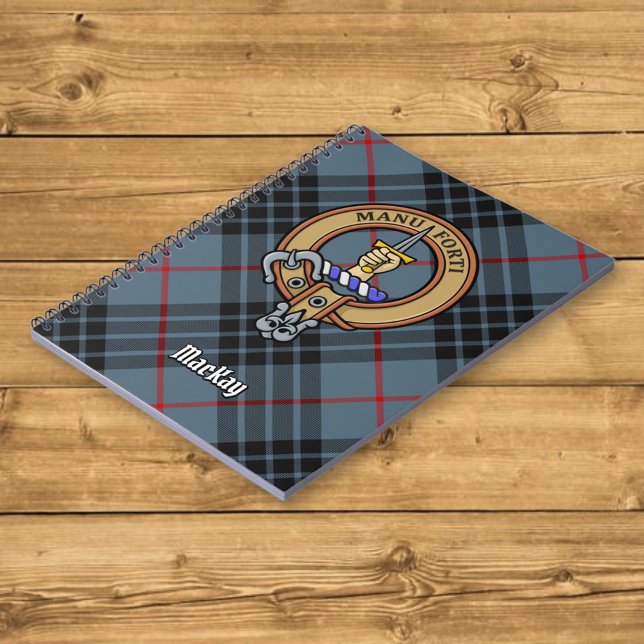 Carnet Clan MacKay Crest sur Blue Tartan (Créateur téléchargé)