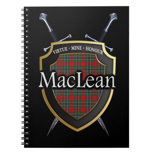 Carnet Clan MacLean Tartan Shield & Swords (Devant)