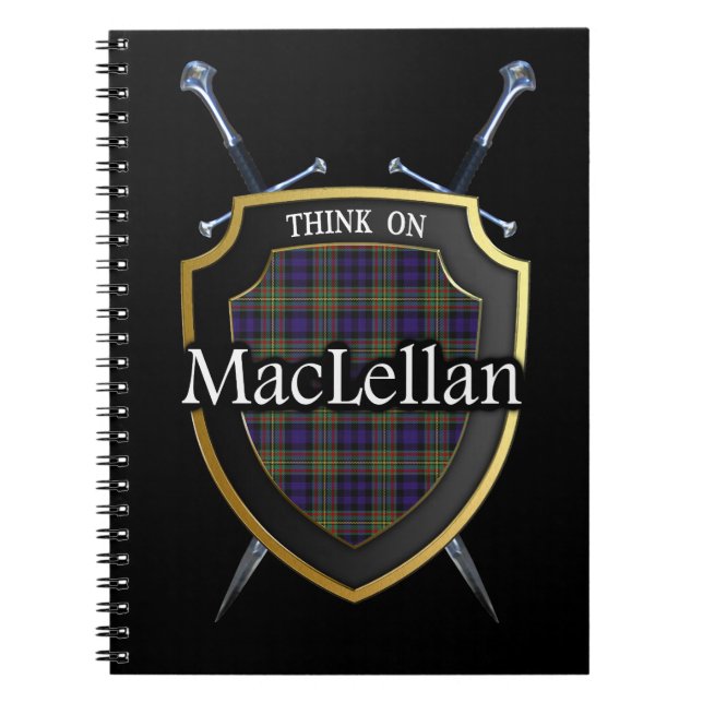 Carnet Clan MacLellan Tartan Shield & Swords (Devant)