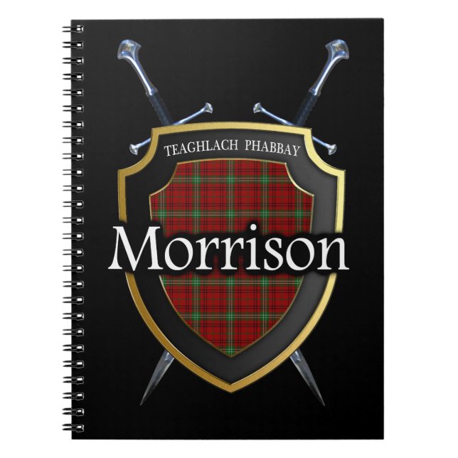 Carnet Clan Morrison Tartan Shield & Swords (Devant)