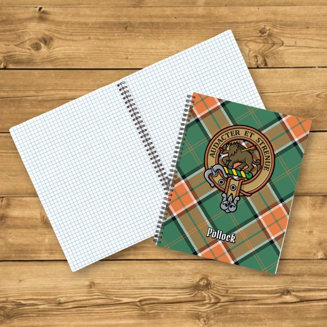 Carnet Clan Pollock Crest sur Tartan (Créateur téléchargé)