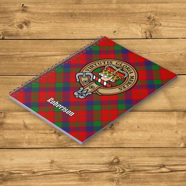 Carnet Clan Robertson Crest sur Tartan (Créateur téléchargé)