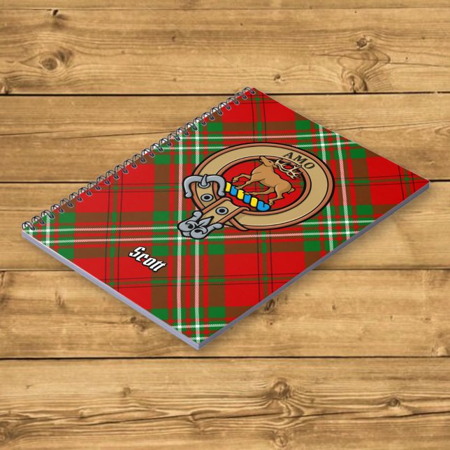 Carnet Clan Scott Crest sur Red Tartan (Créateur téléchargé)
