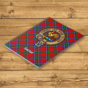 Carnet Clan Sinclair Crest sur Red Tartan