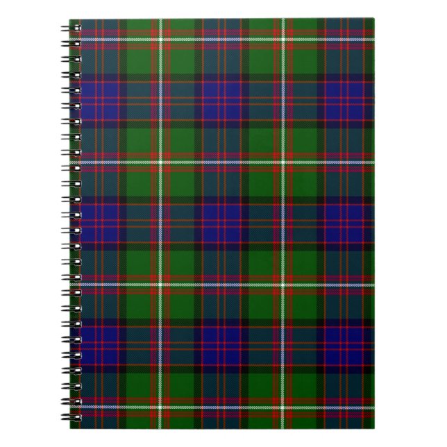 Carnet Clanranald tartan bleu vert plaid (Devant)