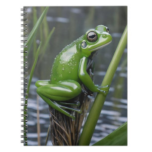 Carnet "Clarté cristalline : Grenouille verte en verre su