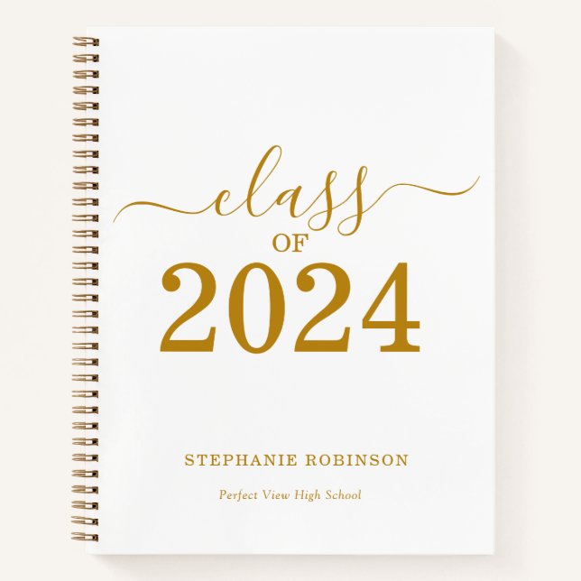 Carnet Classe de 2024 Gold Script Graduation Guest (Devant)