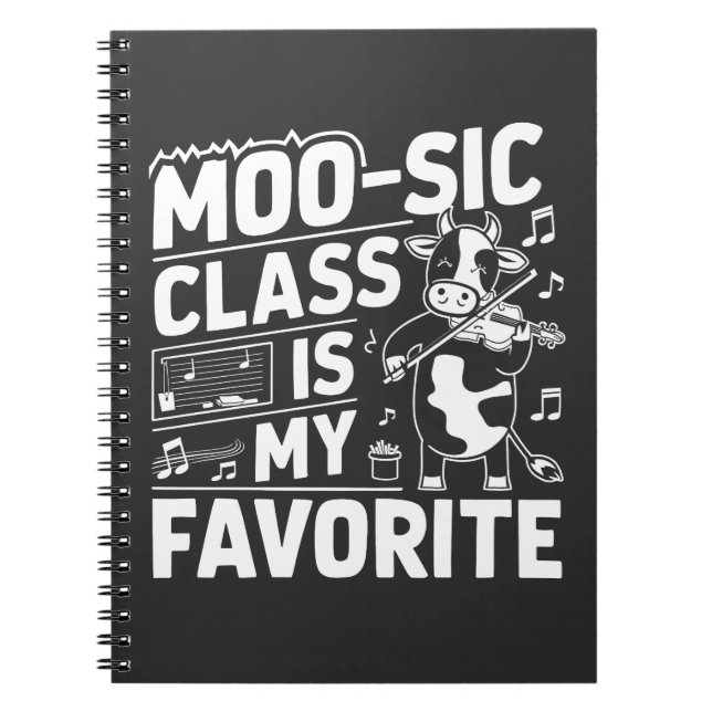 Carnet Classe Moo-sic est ma Favorite Funny Moo Cow Schoo (Devant)