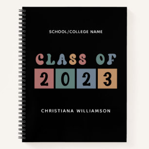 Carnet Classe Retro Personnalisée de 2023 Graduation Cute