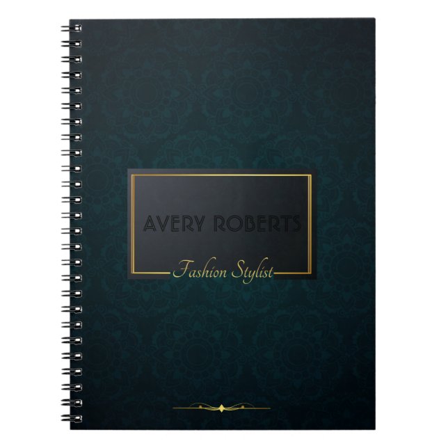 Carnet Classé turquoise Elégant géométrique Professional (Devant)