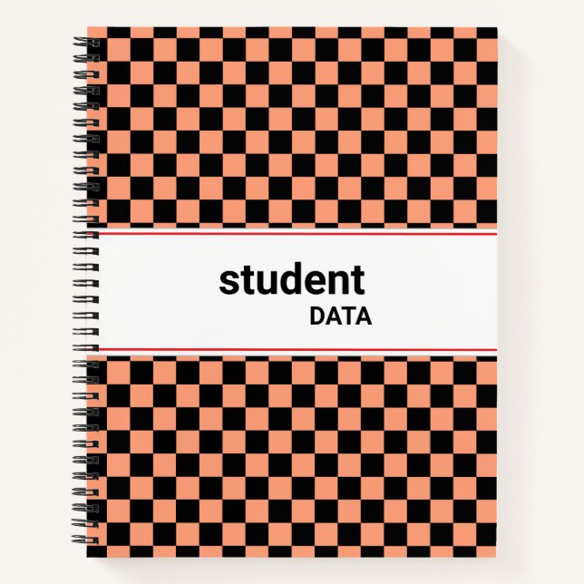 Carnet Classeur à carreaux Boho | Tendance de rentrée sco (Devant)