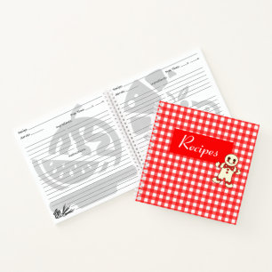 Carnet Classeur de recette de cookie en gingham rouge