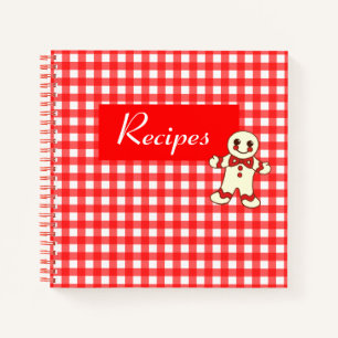 Carnet Classeur de recette En vichy rouge