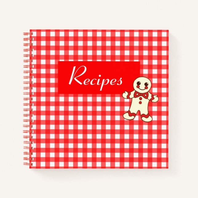 Carnet Classeur de recette En vichy rouge (Devant)