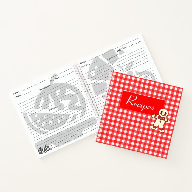 Carnet Classeur de recette En vichy rouge (Intérieur)