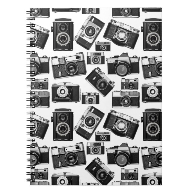 CARNET CLASSIC BLACK AND WHITE RETRO PHOTO CAMERAS (Devant)