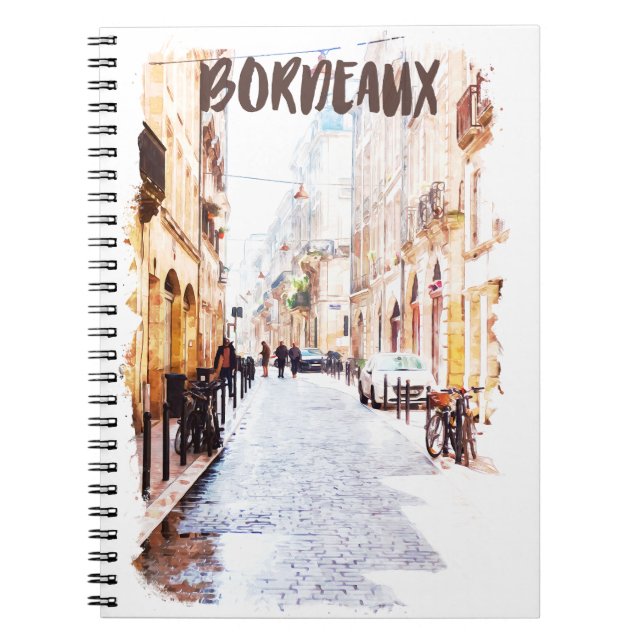 Carnet Classic Bordeaux France Aquarelle Travel (Devant)