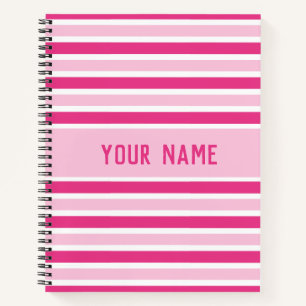 Carnet Classic Chic Nom mignon rose et blanc