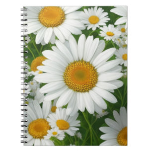 Carnet Classic marguerite motif blanc champs fleuris verd