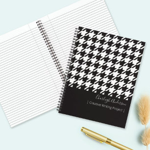 Carnet Classic moderne noir et blanc Houndstooth