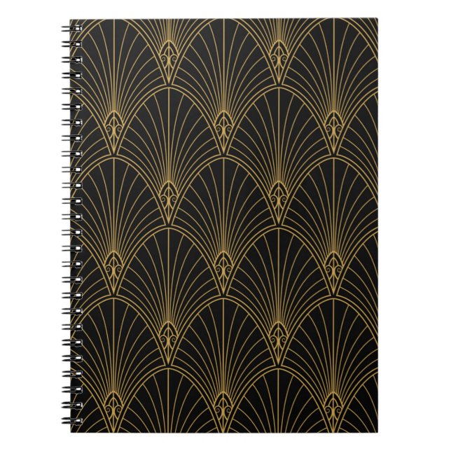 Carnet Classique Art Déco Motif sans faille. Styli géomét (Devant)