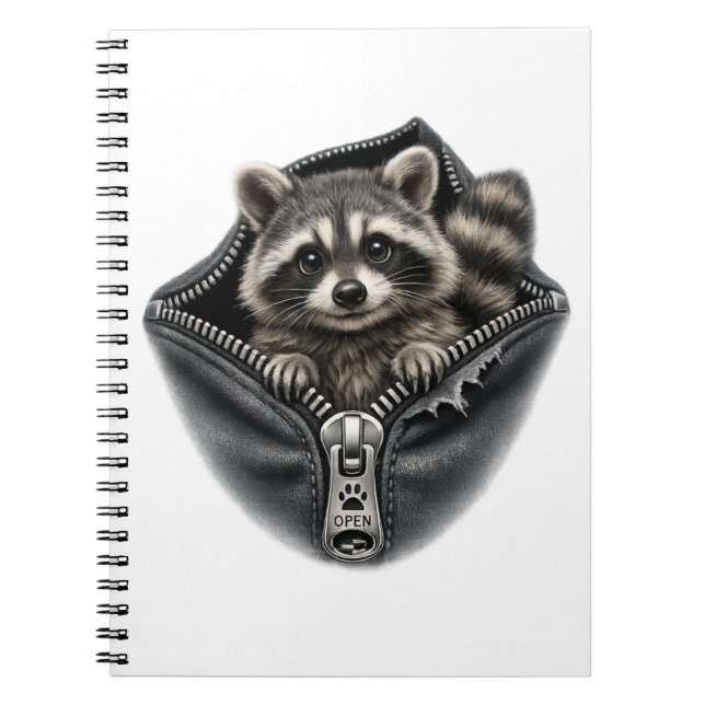 Carnet Classique avec Raton Laveur Mignon en 3D da (Devant)