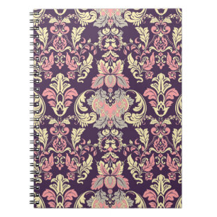 Carnet Classique baroque, papier peint vintage à fleurs.